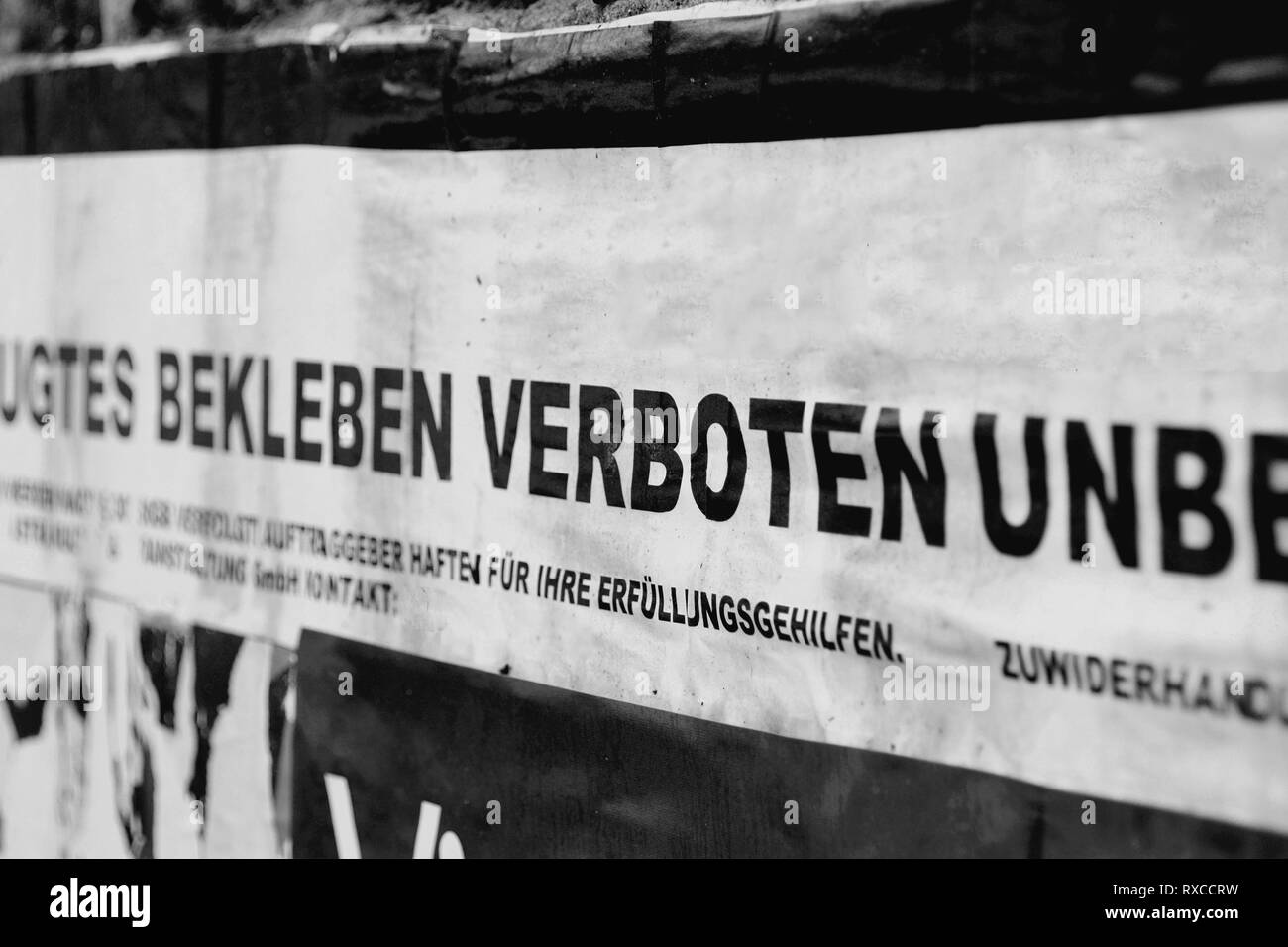 Vietato incollare Foto Stock