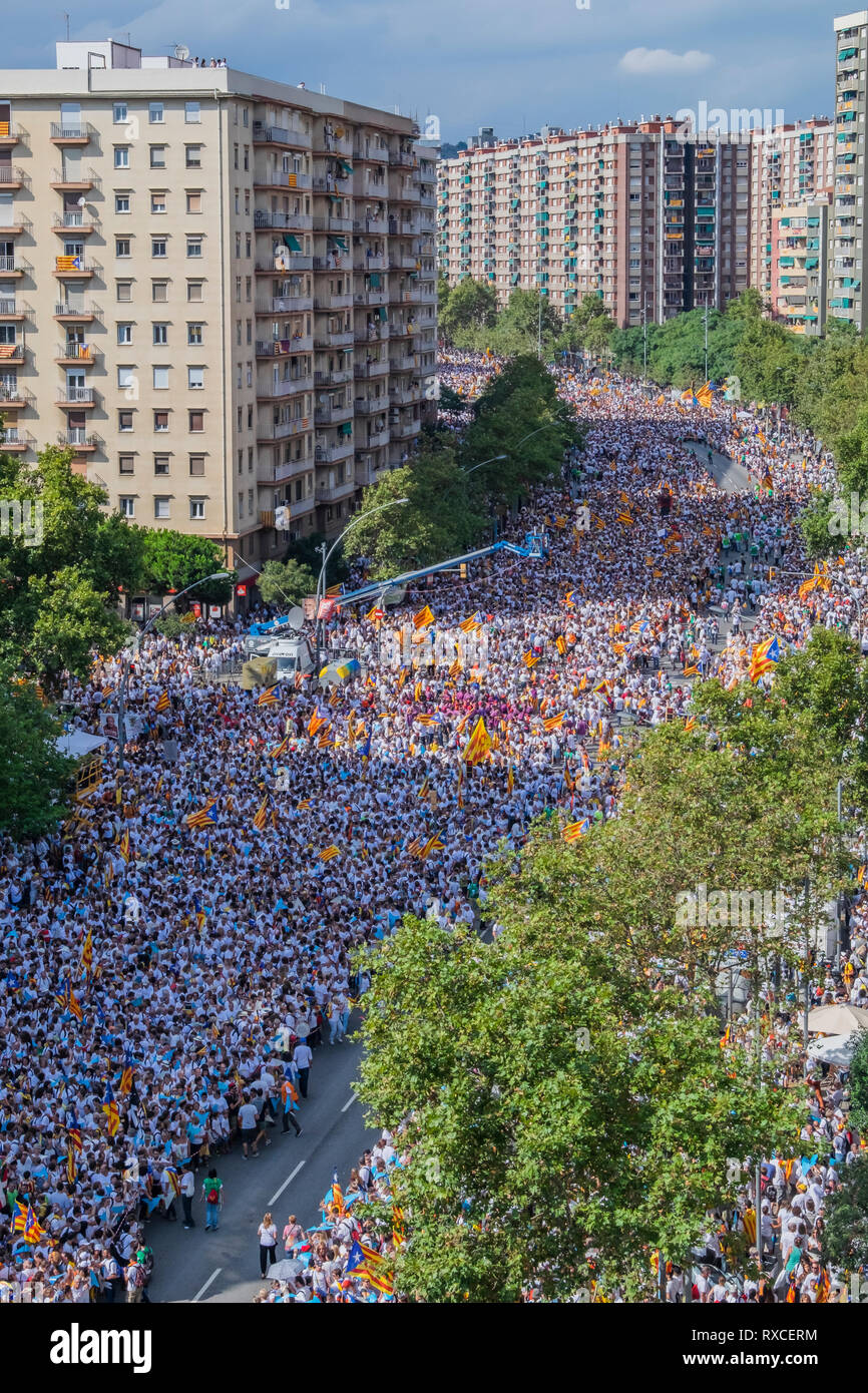 Il catalano celebrazione della festa nazionale 11/09/2015 Foto Stock