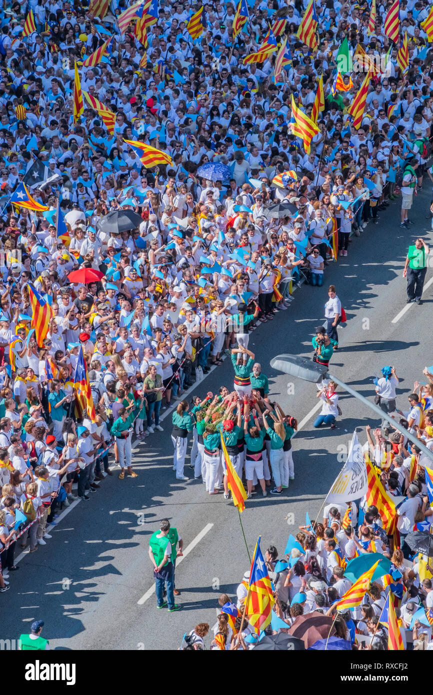 Il catalano celebrazione della festa nazionale 11/09/2015 Foto Stock
