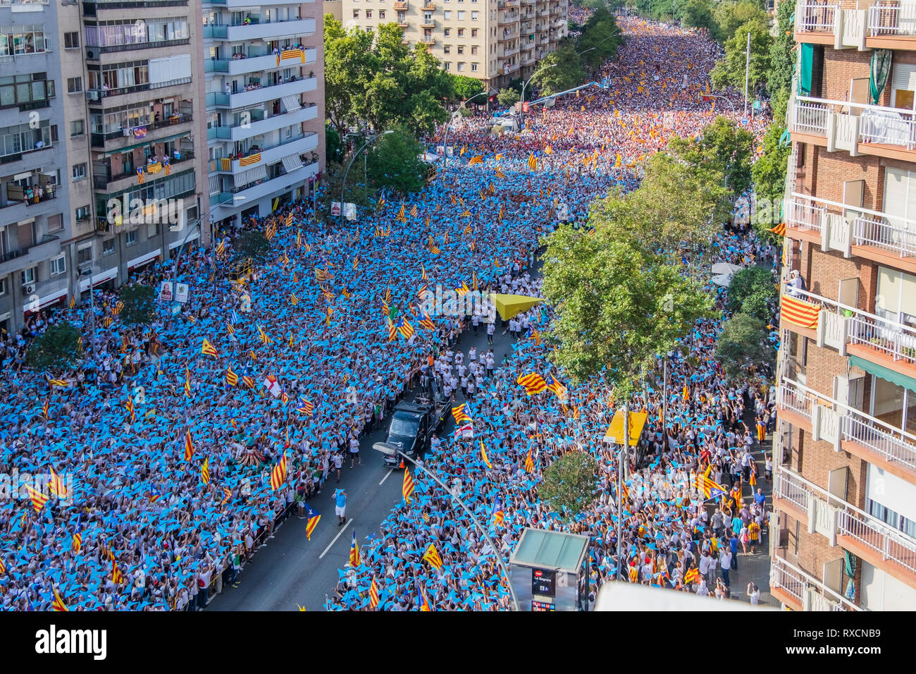 Il catalano celebrazione della festa nazionale 11/09/2015 Foto Stock