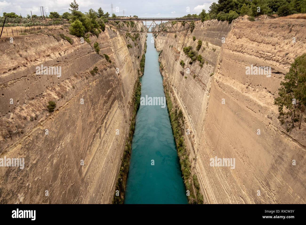 Il famoso Canale di Corinto, soffitta, Grecia. Foto Stock