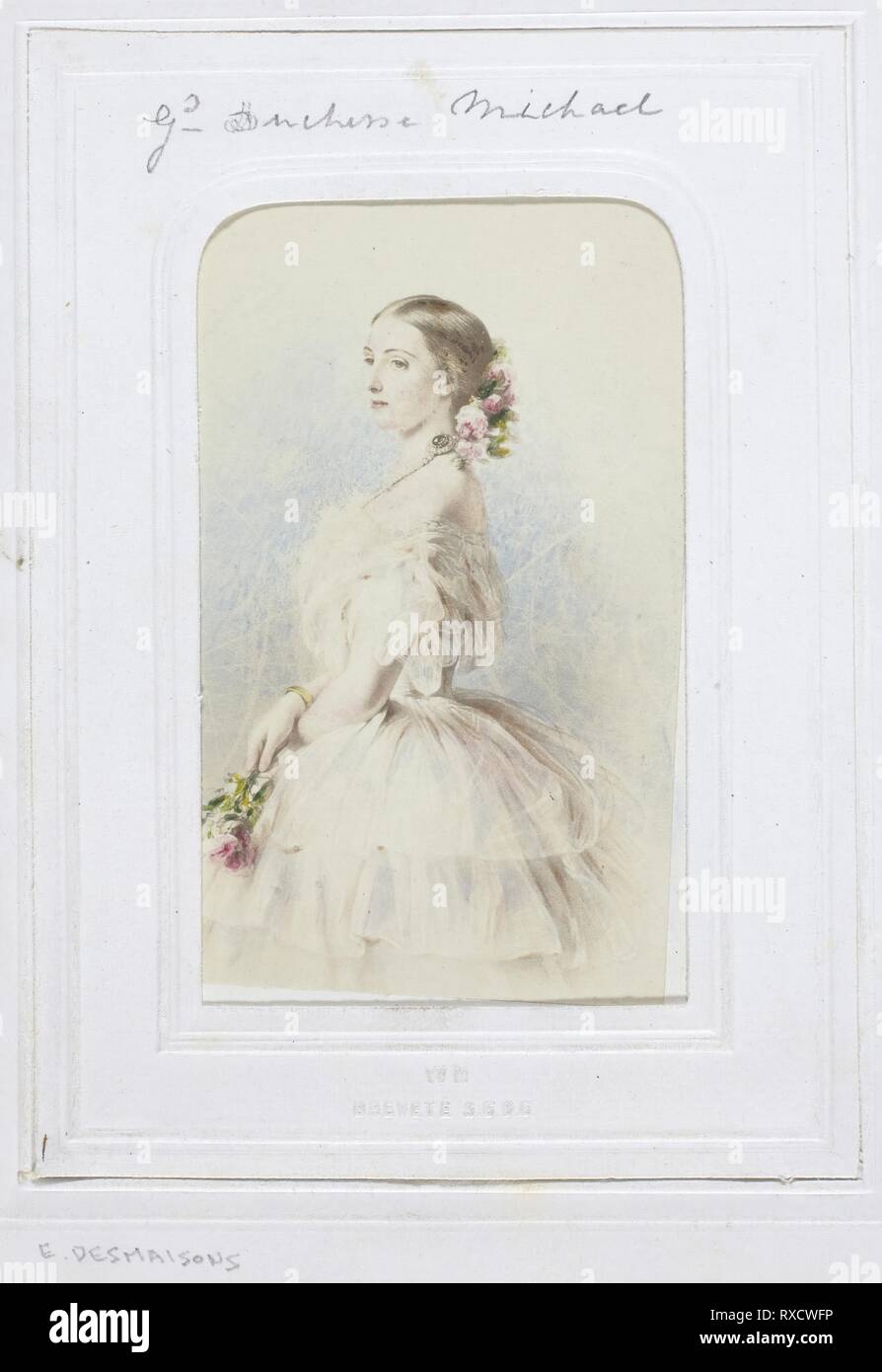 La granduchessa Michael. Émile Desmaisons; francese, 1812-1880. Data: 1860-1869. Dimensioni: 8,6 x 5,3 cm (l'immagine/carta); 10,1 x 5,9 cm (mount). Albume stampa. Provenienza: Francia. Museo: Chicago Art Institute. Foto Stock