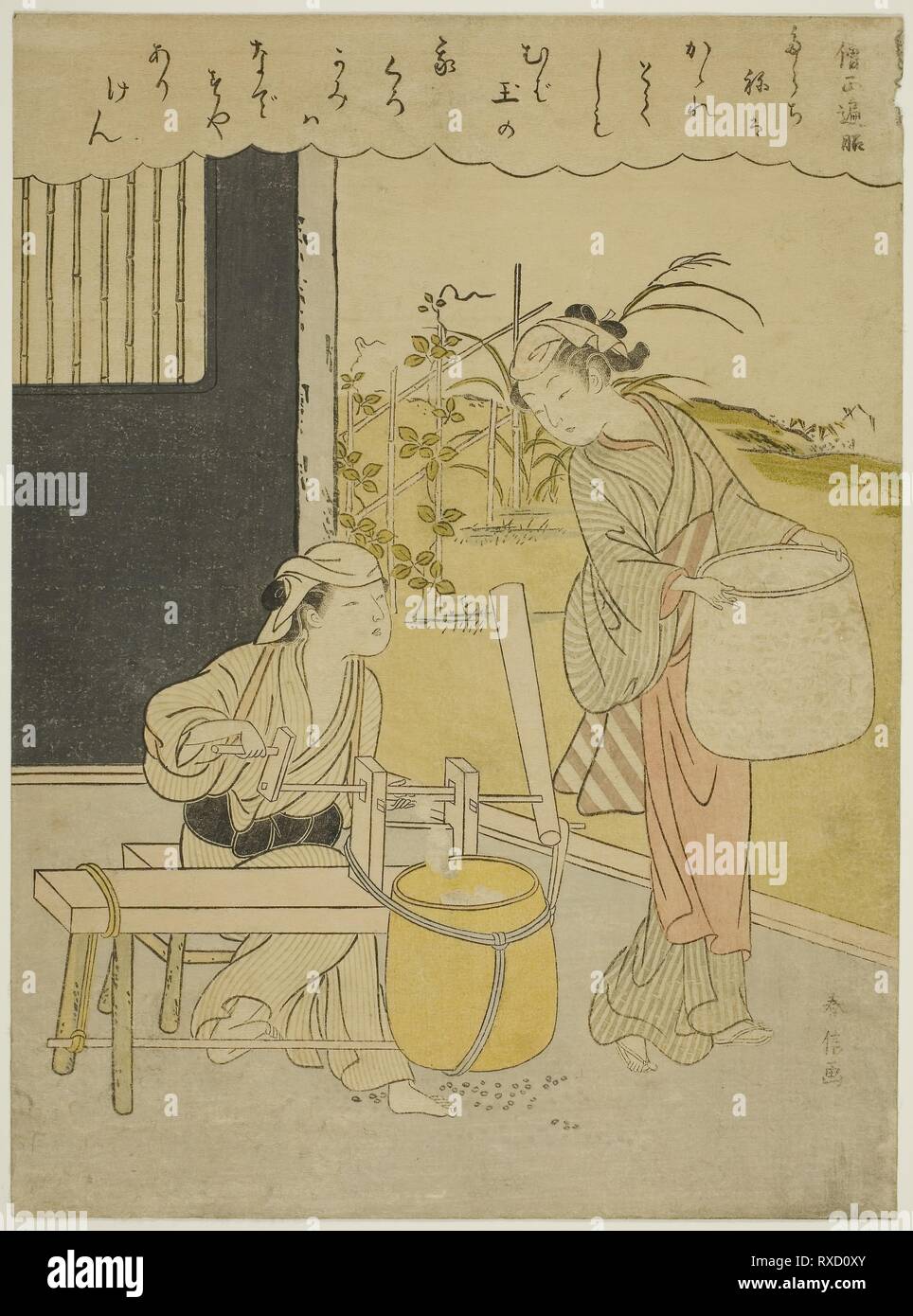 Poesia di Sojo Henjo, da un untitled serie di Thirty-Six poeti immortale. Suzuki Harunobu ?? ??; Giapponese, 1725 (?)-1770. Data: 1762-1770. Dimensioni: 27,6 x 20,5 cm (10 7/8 x 8 1/16 in.). Colore stampa woodblock; chuban. Provenienza: Giappone. Museo: Chicago Art Institute. Foto Stock