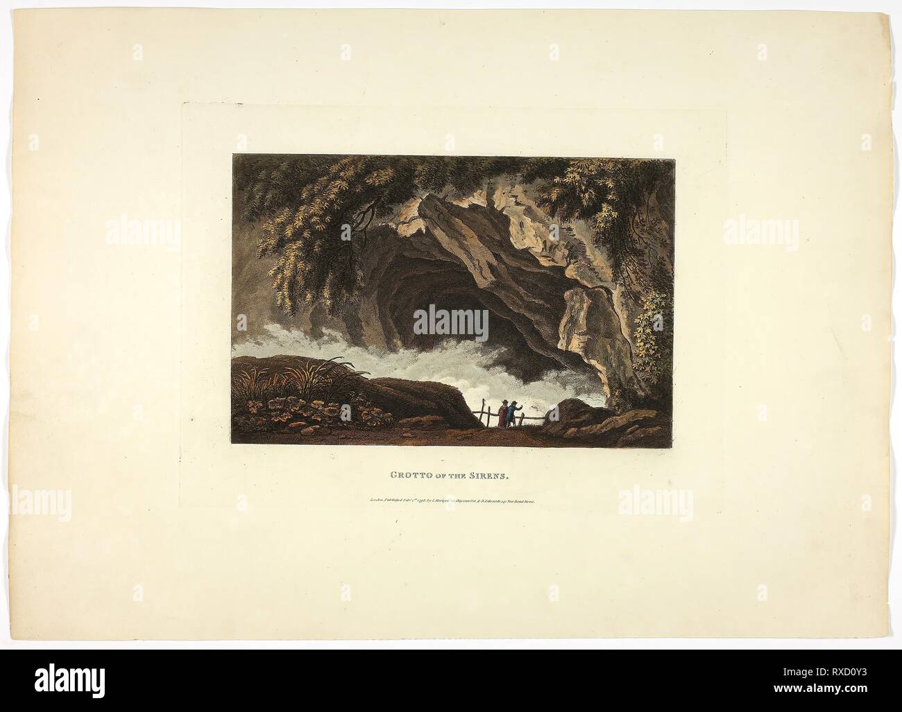 La Grotta delle Sirene, piastra trenta dalle rovine di Roma. M. Dubourg, (Inglese, active 1786-1838); pubblicato da J. Merigot (italiano, sconosciuto). Data: 1798. Dimensioni: 330 × 448 mm (foglio). Colorate a mano la puntasecca su carta. Origine: Inghilterra. Museo: Chicago Art Institute. Foto Stock