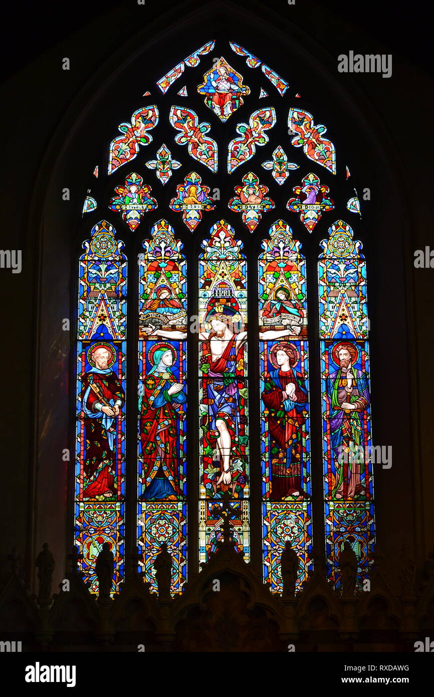 San Pietro e la chiesa di St Paul, chiesa parrocchiale a Lavenham, Suffolk, Regno Unito. Giornata di sole. Foto Stock