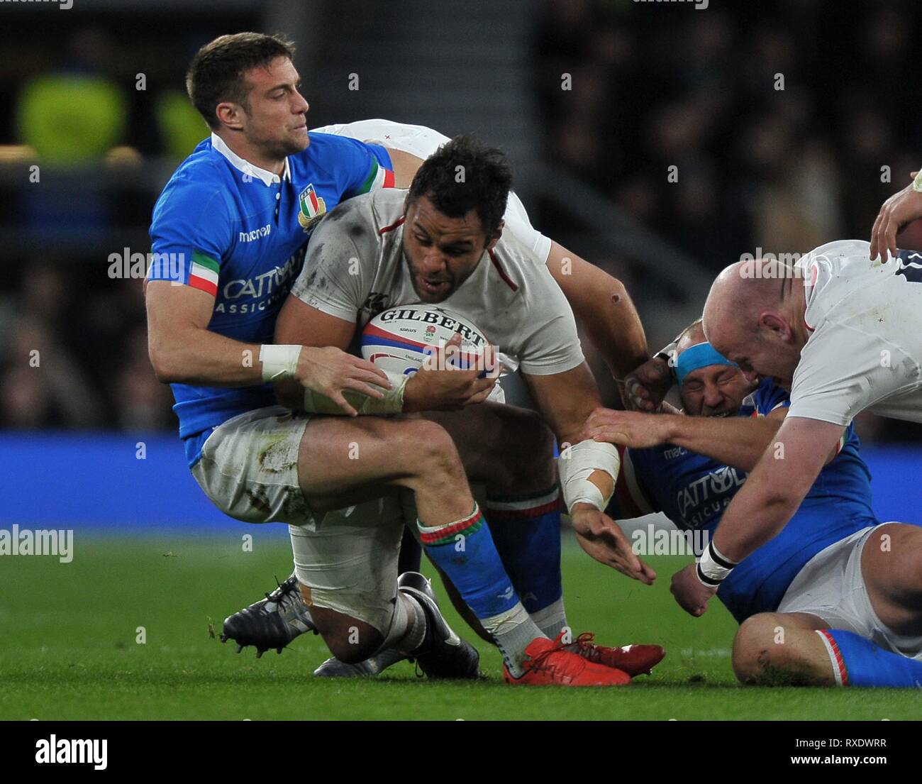 Londra, Regno Unito. 09Mar, 2019. Billy Vunipola (Inghilterra). Inghilterra V Italia. Guinness Sei Nazioni di rugby. Stadio di Twickenham. Credito: Sport In immagini/Alamy Live News Foto Stock