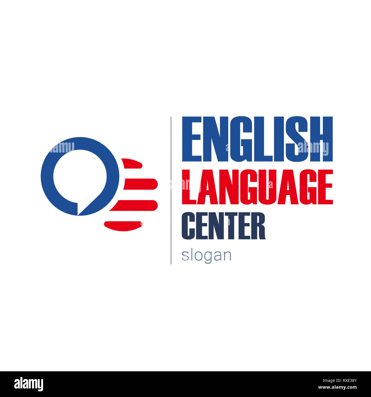 Scuola di lingua inglese logo design concept Foto Stock