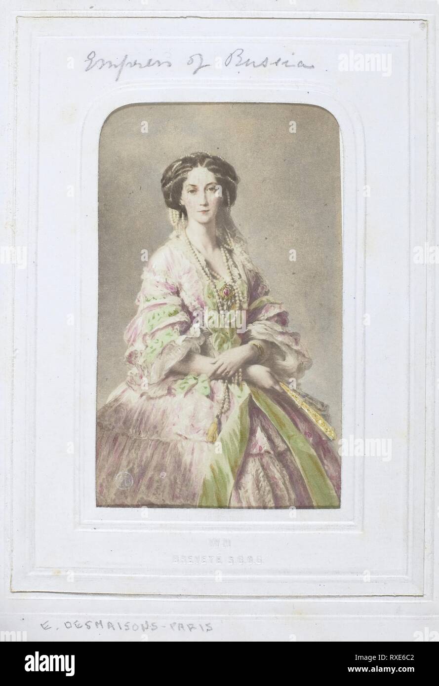 Imperatrice di Russia. Émile Desmaisons; francese, 1812-1880. Data: 1860-1869. Dimensioni: 8,8 x 5,3 cm (l'immagine/carta); 10,3 x 6 cm (mount). Albume stampa. Provenienza: Francia. Museo: Chicago Art Institute. Foto Stock