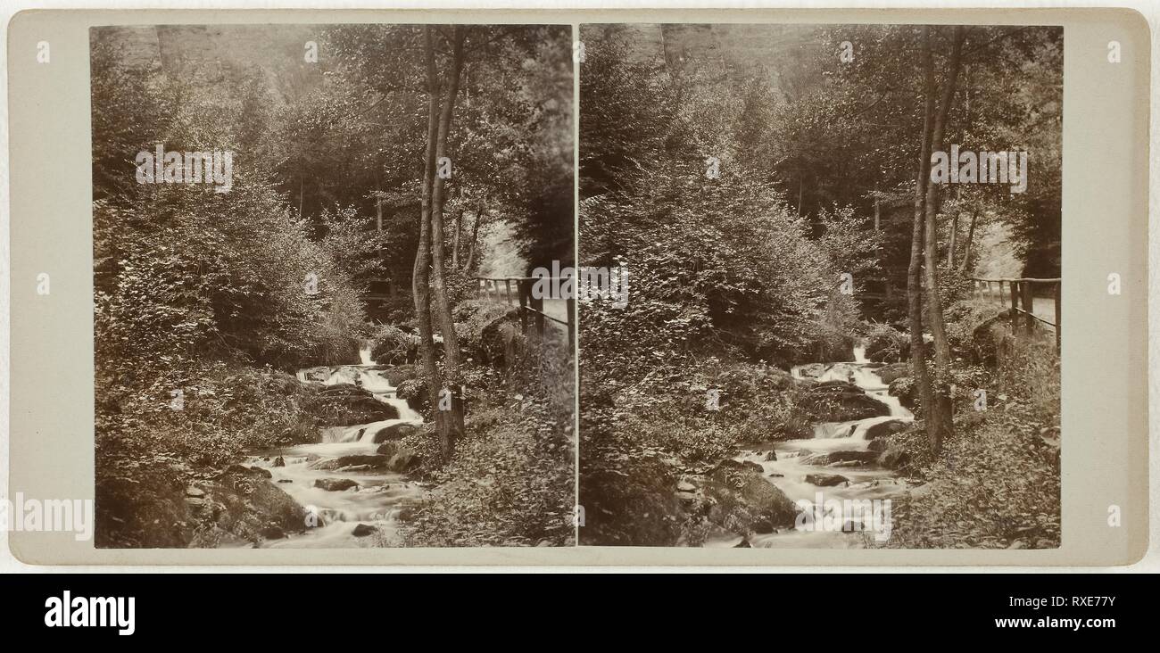 Untitled (Schweizerlat, San Goarshausen). Artista sconosciuto. Data: 1860-1869. Dimensioni: 8,1 x 7,5 cm (ogni immagine); 8,6 x 17,7 cm (scheda). Albume stampa, stereo. Origine: Germania. Museo: Chicago Art Institute. Foto Stock