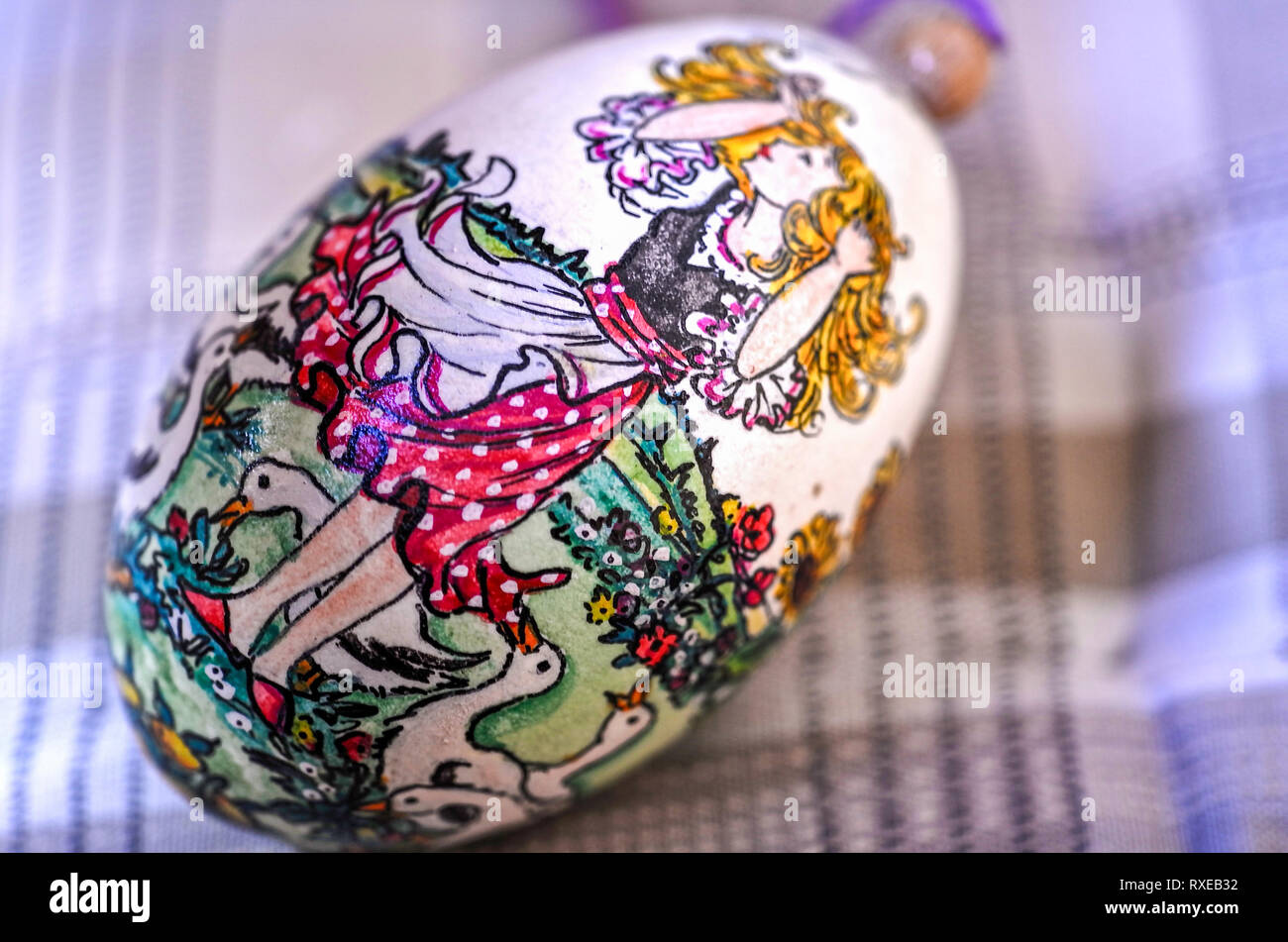 Ostereier Bemalte Deko - dipinti uova di pasqua deco Foto Stock