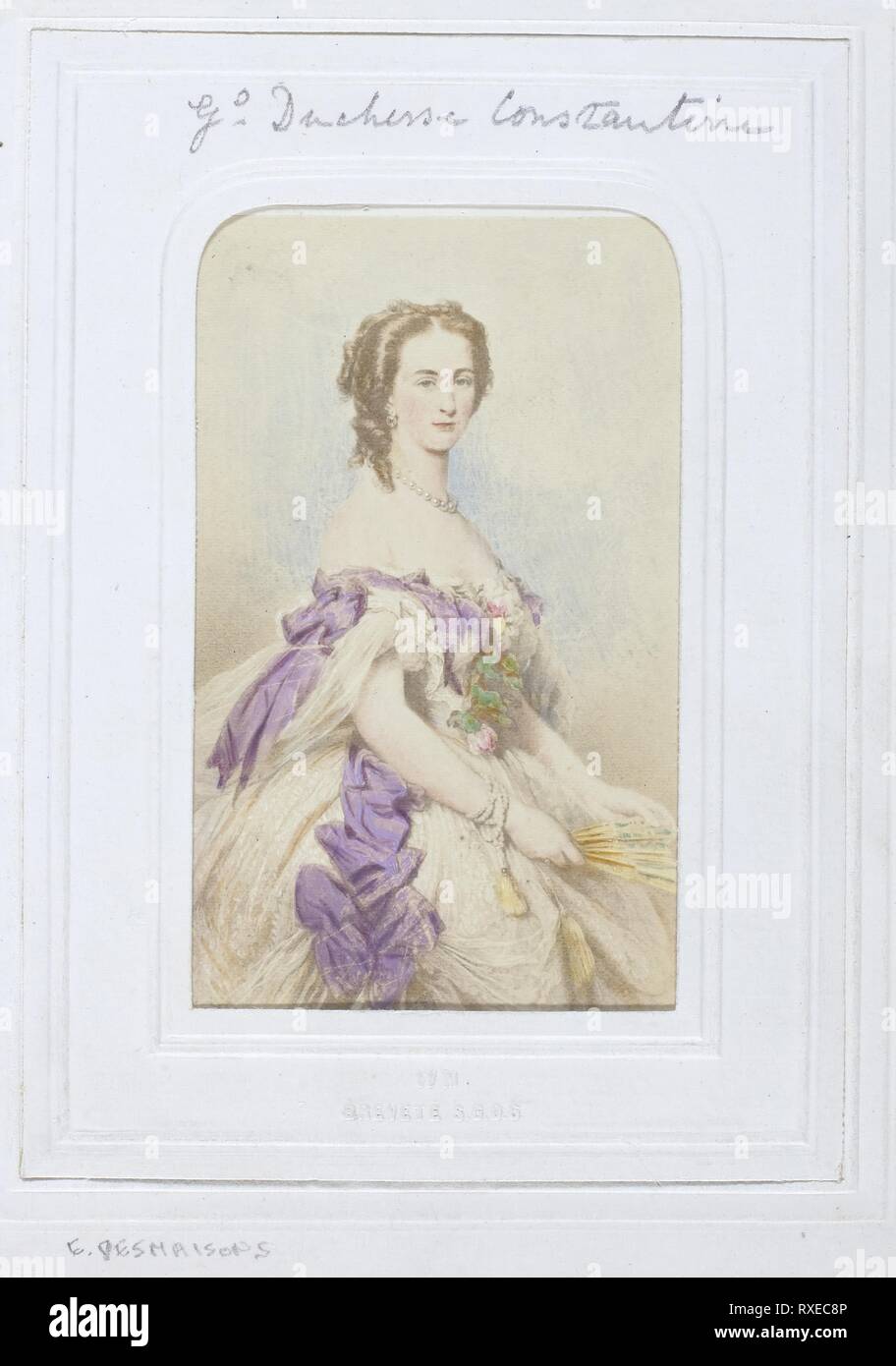 La granduchessa Costantino. Émile Desmaisons; francese, 1812-1880. Data: 1860-1869. Dimensioni: 8,7 x 5,3 cm (l'immagine/carta); 10,1 x 6 cm (mount). Albume stampa. Provenienza: Francia. Museo: Chicago Art Institute. Foto Stock