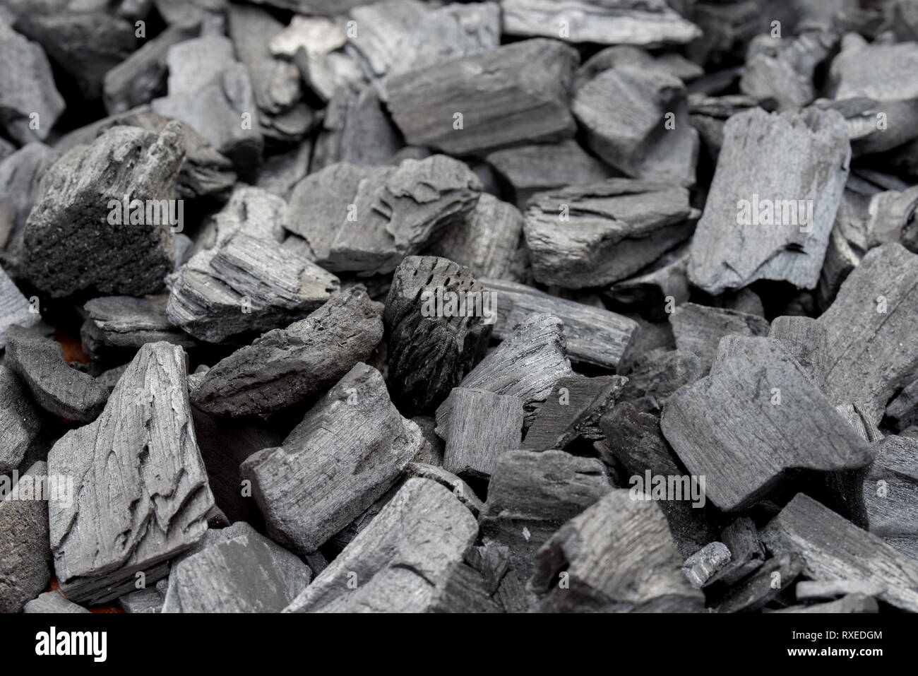 Nero carbonaia texture di sfondo di messa a fuoco selettiva Foto Stock