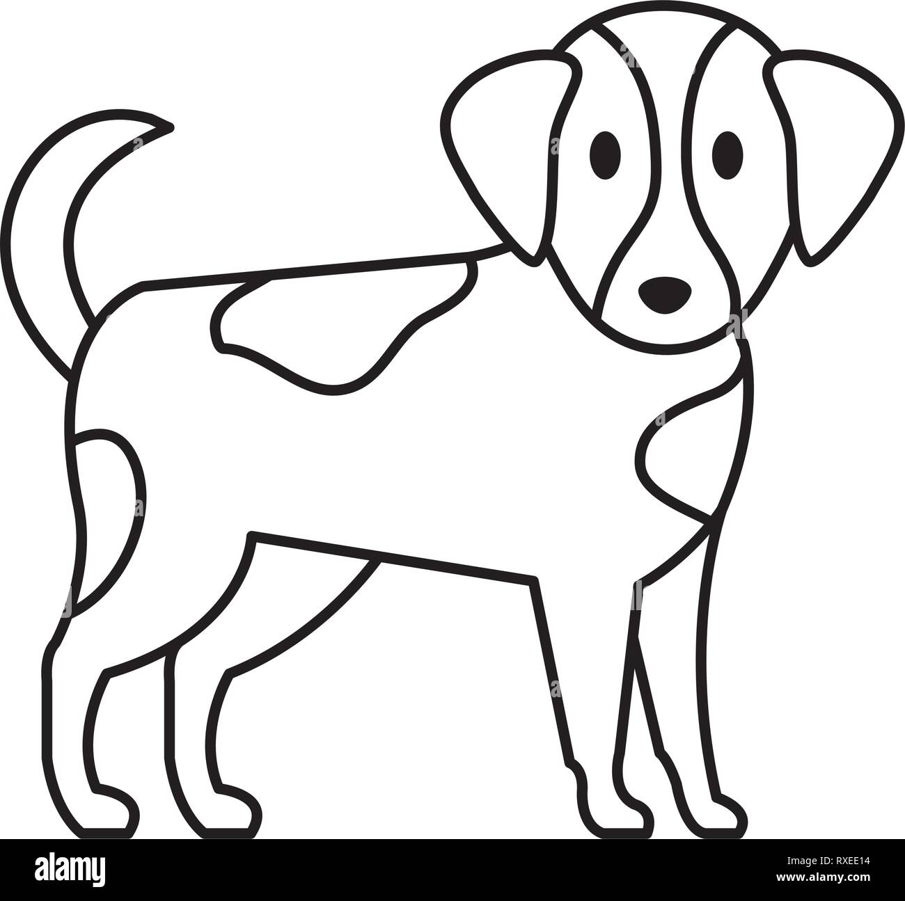 Carino piccolo cane mascotte Illustrazione Vettoriale