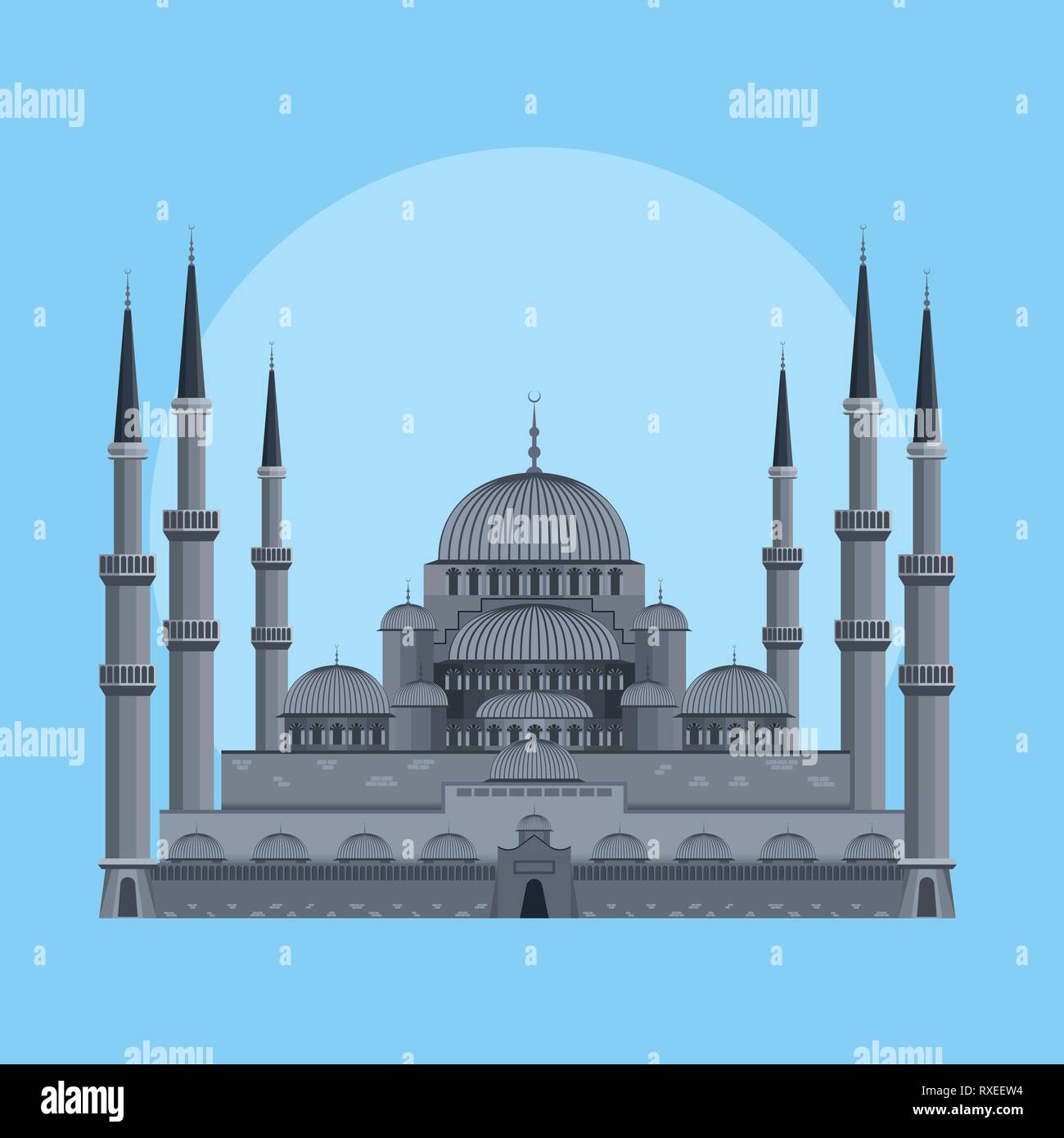 La Moschea Blu - Turchia Design Vettoriali Illustrazione Vettoriale