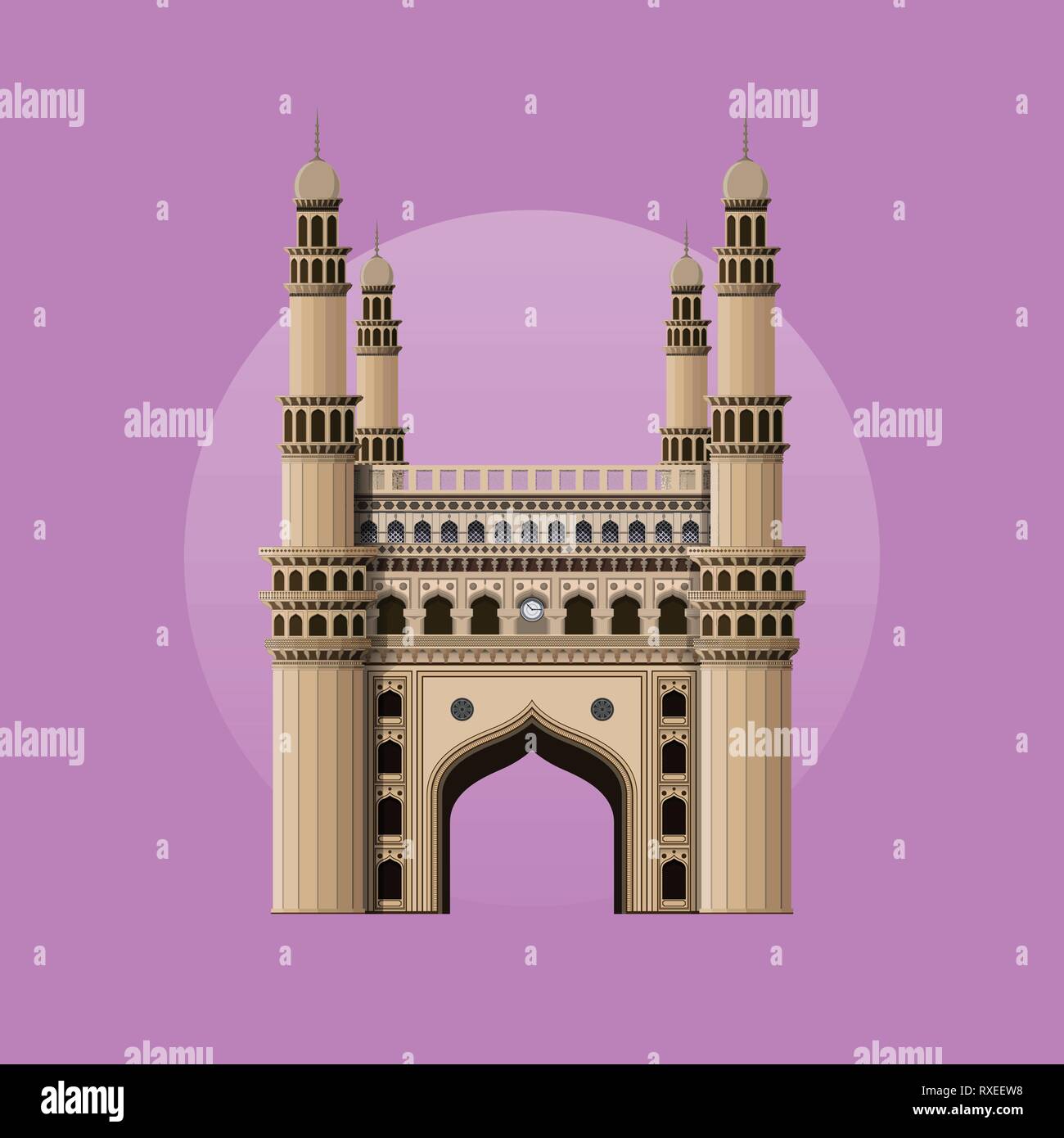 Charminar - pietra miliare indiano Illustrazione Vettoriale