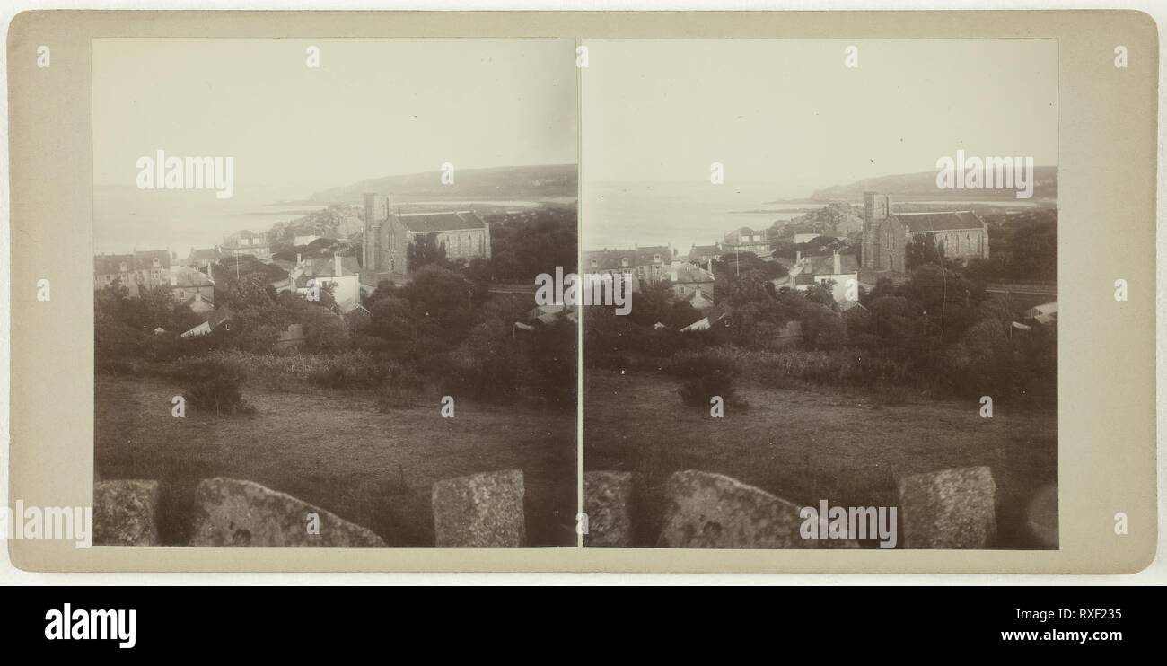 Untitled (St. Maria, Scilly, Hugh Town). Artista sconosciuto. Data: 1860-1869. Dimensioni: 7,9 x 7,5 cm (ogni immagine); 8,7 x 17,8 cm (scheda). Albume stampa, stereo. Origine: isole Scilly. Museo: Chicago Art Institute. Foto Stock
