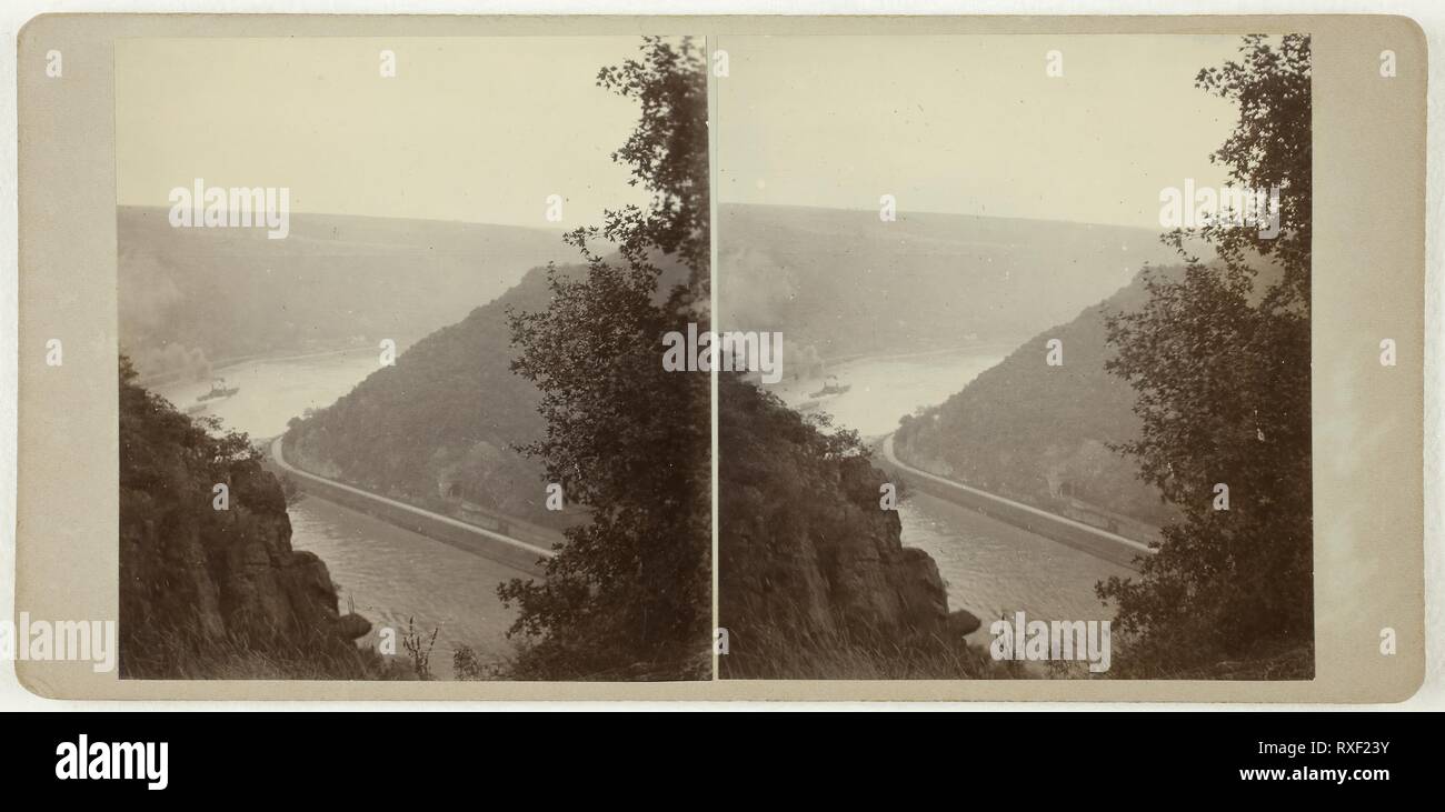 Untitled (dall'Lorelei). Artista sconosciuto. Data: 1860-1869. Dimensioni: 8,1 x 7,5 cm (ogni immagine); 8,7 x 17,8 cm (scheda). Albume stampa, stereo. Origine: Reno. Museo: Chicago Art Institute. Foto Stock