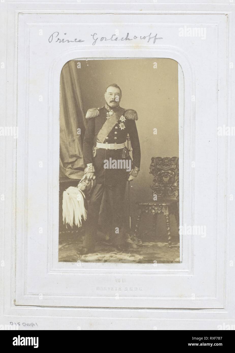 Il principe Gortschakoff. André-Adolphe-Eugène Disdéri; francese, 1819-1889. Data: 1860-1869. Dimensioni: 8,6 × 5,4 cm (immagine/carta); 10 × 6,1 cm (mount). Albume stampa. Provenienza: Francia. Museo: Chicago Art Institute. Foto Stock