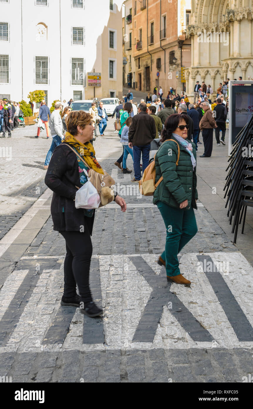 Visualizzare il sindaco Square nella città vecchia città di Cuenca, Spagna. Foto Stock