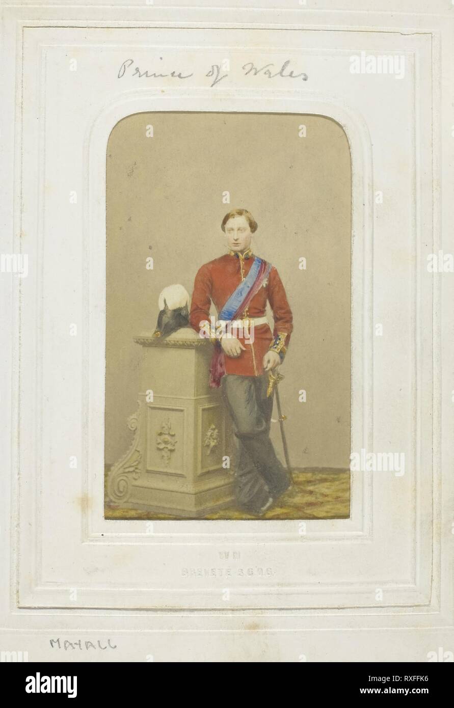S.a.r. Il Principe di Galles. John Jabets Edwin Mayall; American, 1813-1901. Data: 1860-1869. Dimensioni: 8,7 x 5,5 cm (l'immagine/carta); 10,4 x 6,3 cm (mount). Albume stampa. Origine: Stati Uniti. Museo: Chicago Art Institute. Foto Stock