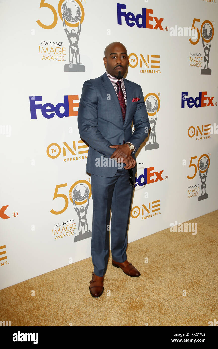 9 marzo 2019 - Los Angeles, CA, Stati Uniti d'America - LOS ANGELES - MAR 9: Omar Wilson in occasione del cinquantesimo NAACP Image Awards Nominees pranzo presso il Loews Hotel Hollywood il 9 marzo 2019 a Los Angeles, CA (credito Immagine: © Kay Blake/ZUMA filo) Foto Stock