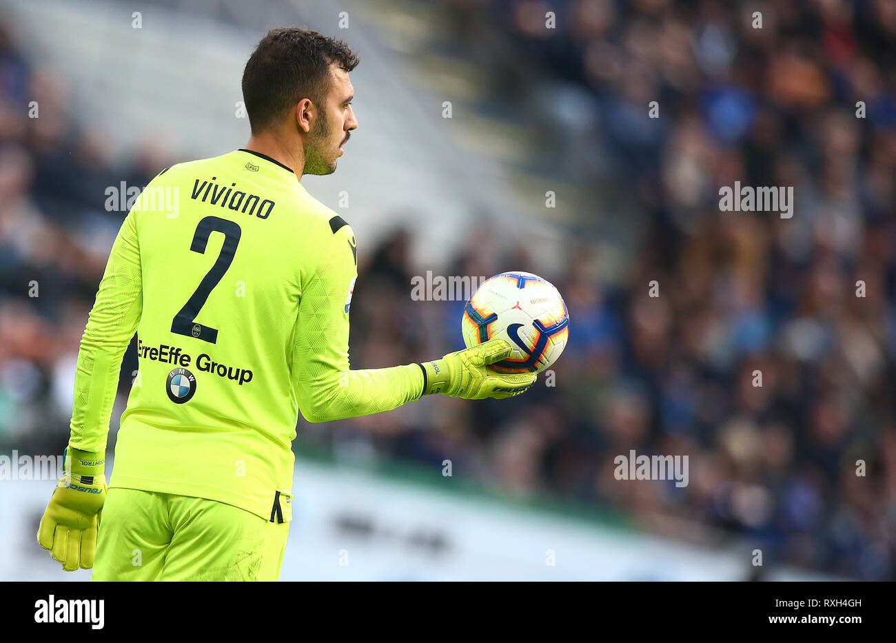 Milano, Italia. 10 mar 2019. Foto Spada/LaPresse 10 Marzo 2019 Milano ( Italia ) sport calcio Inter vs Spal - Campionato di calcio di Serie A TIM 2018/2019 - Stadio San Siro nella foto: viviano Foto Spada/LaPresse marzo 10 , 2019 Milano ( Italia ) sport soccer Inter vs Spal - Italian Football Championship League A TIM 2018/2019 - San Siro in pic: viviano Credito: LaPresse/Alamy Live News Foto Stock