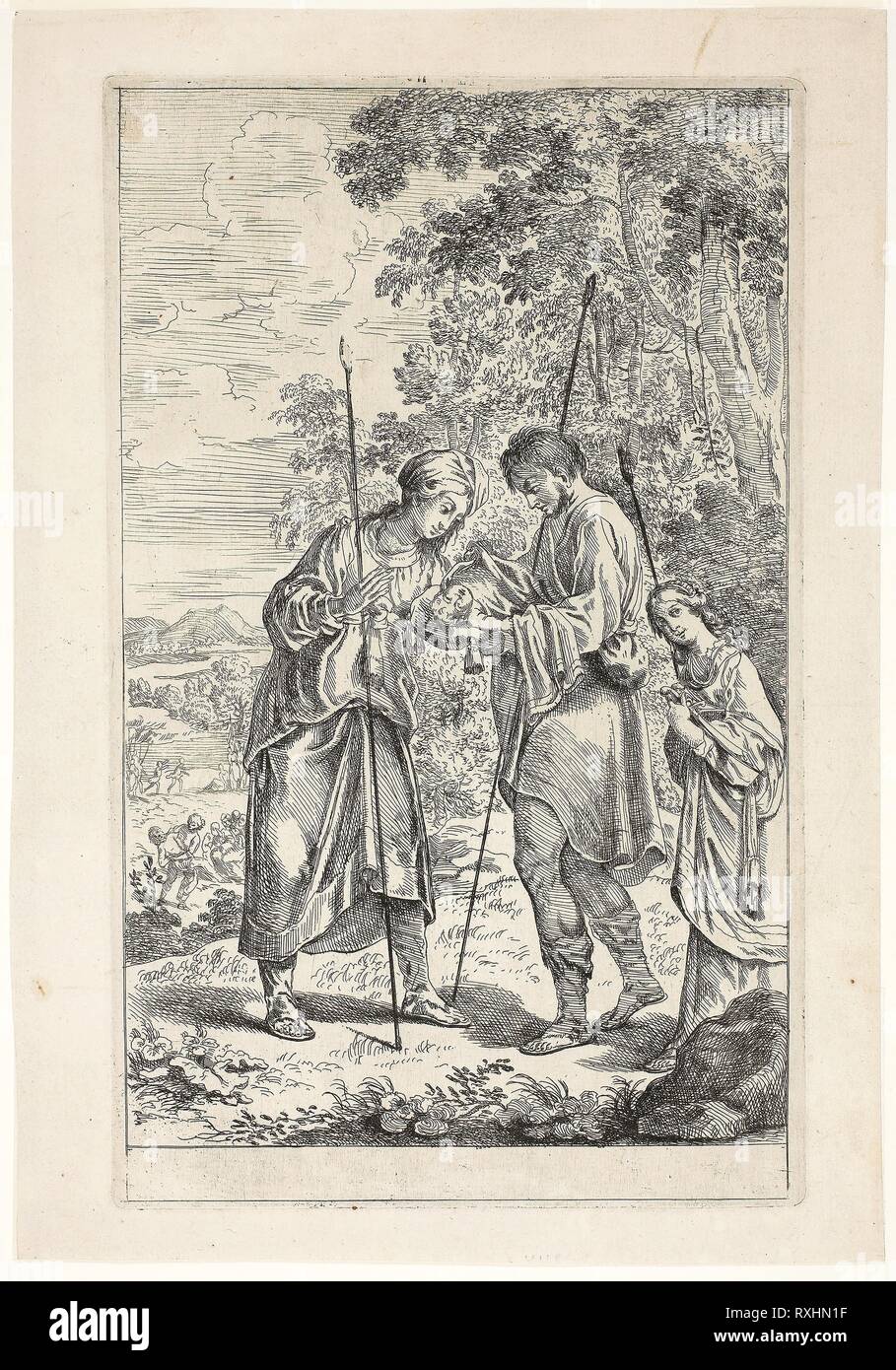 Parigi è recuperato dai pastori. Jean Lemaire (Lemaire-Poussin) (Francese, 1597-1659); eventualmente Pierre Lemaire (francese, 1612-c. 1688). Data: 1617-1659. Dimensioni: 259 × 160 mm. Incisione su avorio di cui la carta. Provenienza: Francia. Museo: Chicago Art Institute. Foto Stock