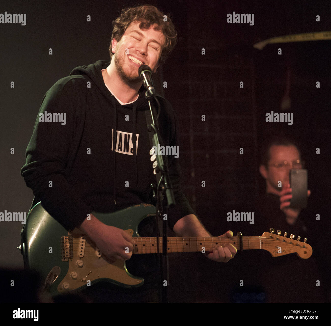 Pop band Busted eseguire durante una fase di lancio di una mostra al Brudenell Social Club in Leeds con: James Bourne dove: Leeds, Regno Unito quando: 06 Feb 2019 Credit: Graham Finney/WENN Foto Stock