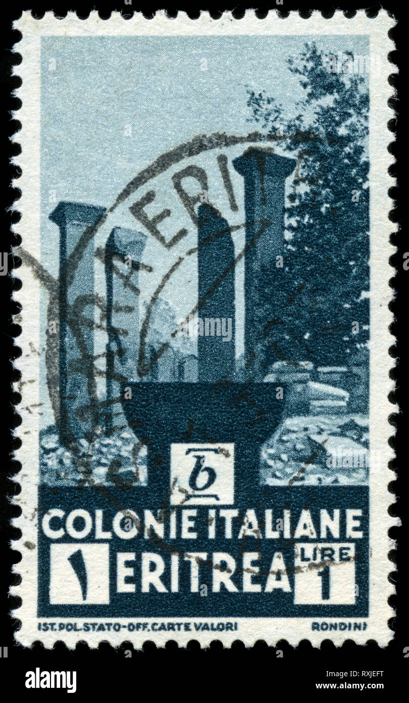 Francobollo dall Africa Orientale Italiana nelle colonie - Eritrea serie  emesse nel 1933 Foto stock - Alamy