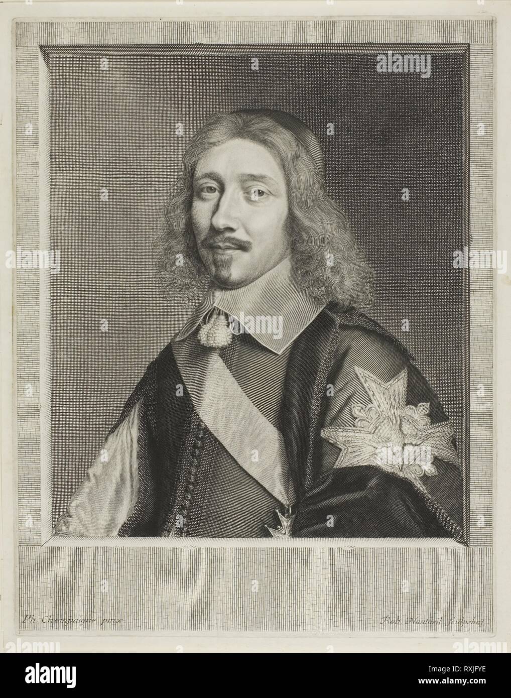 Le Chancelier le Tellier. Robert Nanteuil (Francese, 1623-1678); dopo Philippe de Champaigne (Francese, 1602-1674). Data: 1635. Dimensioni: 321 × 250 mm (piastra); 336 × 262 mm (foglio). Incisione su carta. Provenienza: Francia. Museo: Chicago Art Institute. Foto Stock