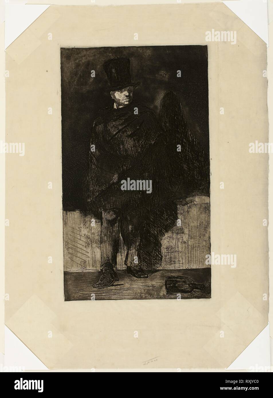 Il bevitore di assenzio. Édouard Manet (Francese, 1832-1883); assistita da  Félix Henri Bracquemond (Francese, 1833-1914); pubblicato da  (eventualmente) di Alfred Porcabeuf (francese, 19th-20th secoli). Data:  1862. Dimensioni: 252 × 145 mm (nell'immagine);