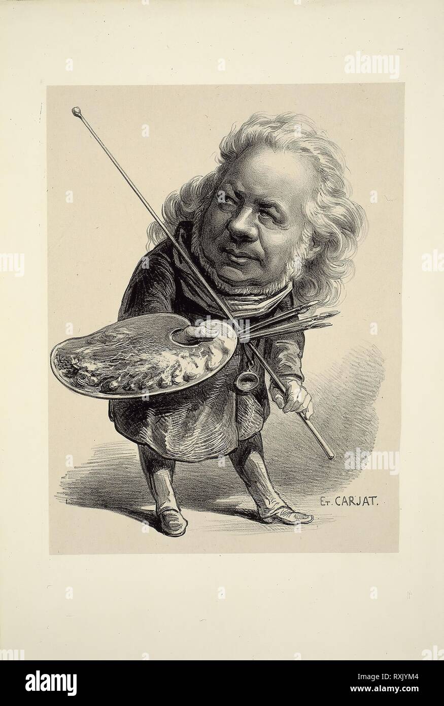 Ritratto di Honoré Daumier. Etienne Carjat; francese, 1828-1906. Data: 1862. Dimensioni: 281 × 227 mm (nell'immagine); 312 × 235 mm (supporto primario); 446 × 305 mm (supporto secondario). Litografia in nero, con raschiatura sulla pietra, su grigio chiaro carta Cina stabilite utilizzando chine collé su carta bianca di qualità della carta. Provenienza: Francia. Museo: Chicago Art Institute. Foto Stock