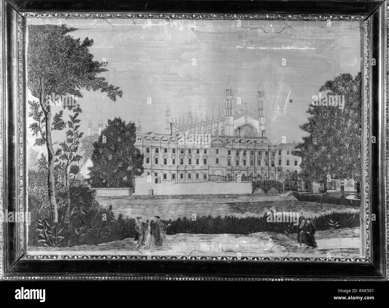 Foto di Kings College Chapel, Cambridge (ricamo). S. Smith (inglese, attivo c. 1785); l'Inghilterra. Data: 1785. Dimensioni: 51,4 × 34,9 cm (20 1/4 × 13 3/4 in.). Seta, raso; ricamato in seta. Origine: Inghilterra. Museo: Chicago Art Institute. Foto Stock