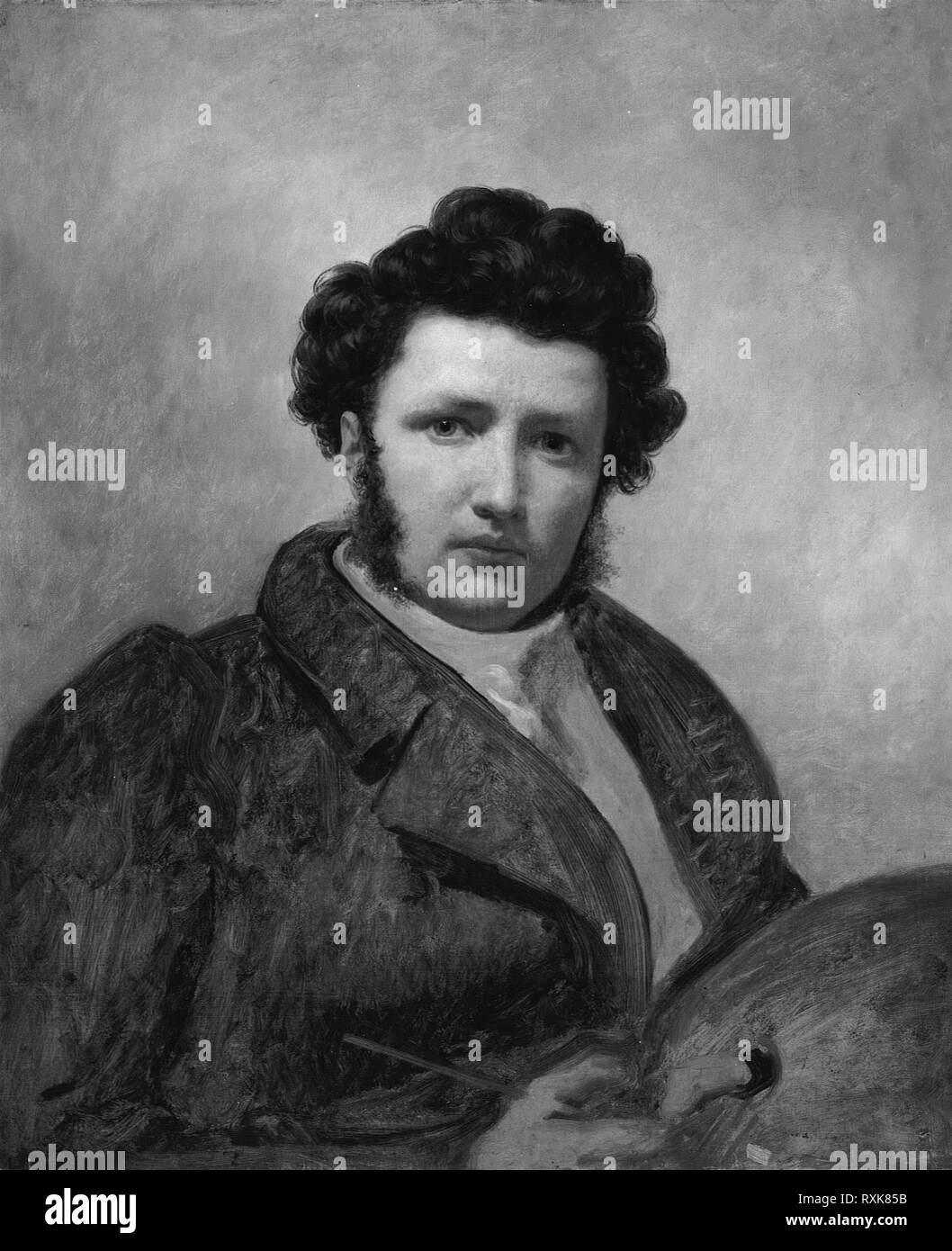Ritratto di un artista. Ary Scheffer; Olandese, 1795-1858. Data: 1825-1835. Dimensioni: 28 3/4 x 23 1/2 in. (73 x 59,8 cm). Olio su tela. Origine: Paesi Bassi. Museo: Chicago Art Institute. Foto Stock
