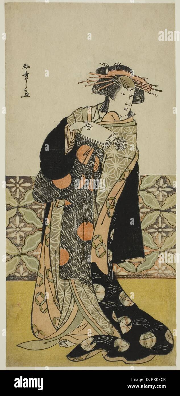L'attore Nakamura Riko io in un ruolo non identificato. Katsukawa Shunsho ?? ??; Giapponese, 1726-1792. Data: 1775-1785. Dimensioni: 30,8 x 14,5 cm (12 1/8 x 5 3/4 in.). Colore stampa woodblock; hosoban. Provenienza: Giappone. Museo: Chicago Art Institute. Foto Stock