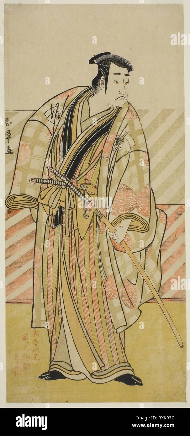 L'attore Onoe Matsusuke io in un ruolo non identificato. Katsukawa Shunsho ?? ??; Giapponese, 1726-1792. Data: 1777-1787. Dimensioni: 31,7 x 14,2 cm (12 1/2 x 5 9/16 in.). Colore stampa woodblock; hosoban. Provenienza: Giappone. Museo: Chicago Art Institute. Foto Stock