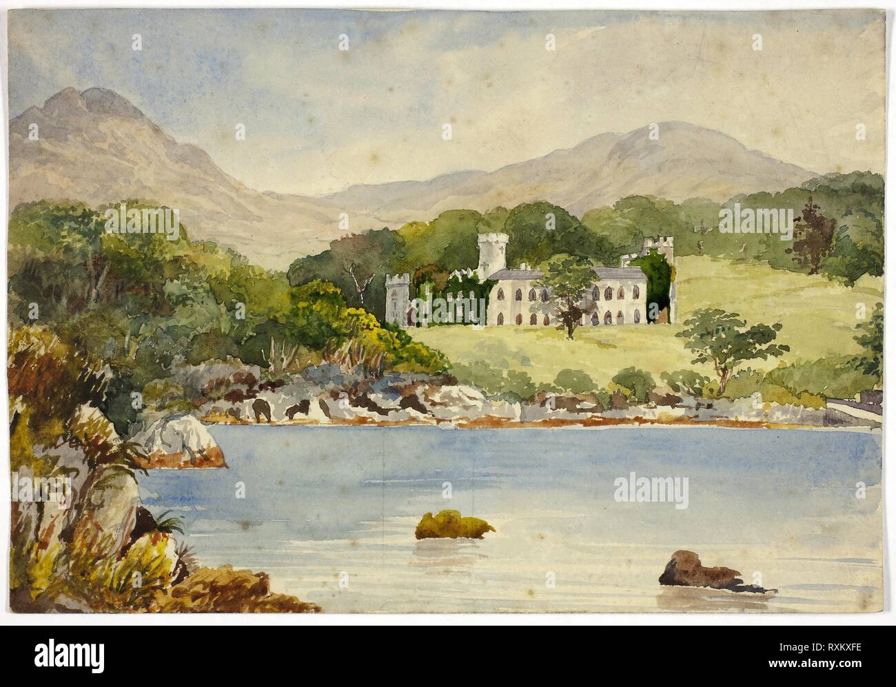 Leitch Castello. Lo stile di William Leighton Leitch; scozzese, 1804-1883. Data: 1840-1850. Dimensioni: 174 x 253 mm. Acquarello su tracce di grafite, con una vernice di crema su carta intessuta. Origine: Scozia. Museo: Chicago Art Institute. Foto Stock Leitch Castello. Lo stile di William Leighton Leitch; scozzese, 1804-1883. Data: 1840-1850. Dimensioni: 174 x 253 mm. Acquarello su tracce di grafite, con una vernice di crema su carta intessuta. Origine: Scozia. Museo: Chicago Art Institute. Foto Stock