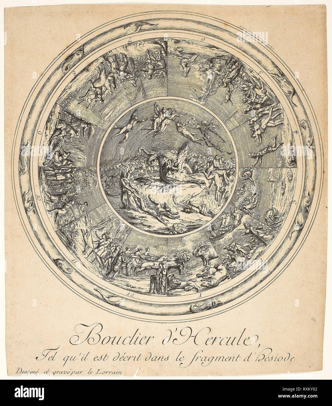 Scudo di Ercole. Louis Joseph le Lorrain; francese, 1715-1759. Data: 1756.  Dimensioni: diam. 256 mm;