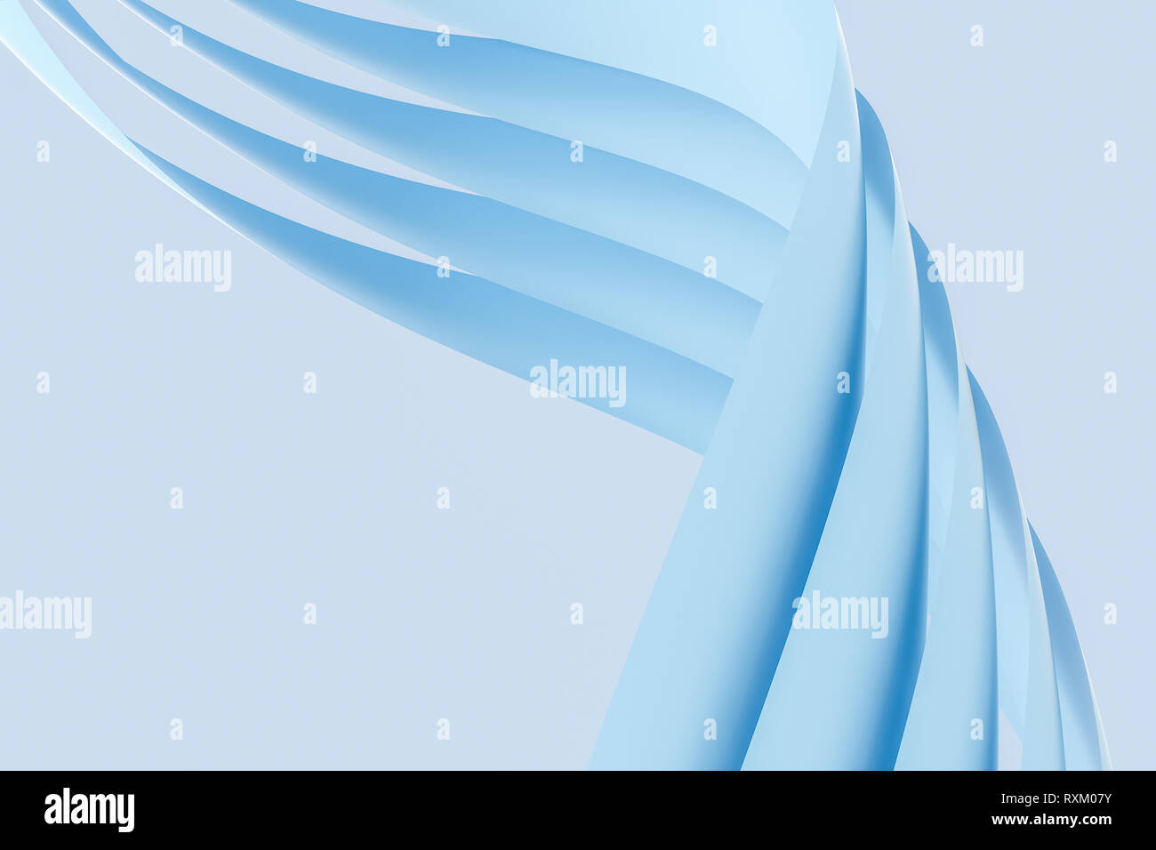 Curva blu pattern, rendering 3D Foto Stock