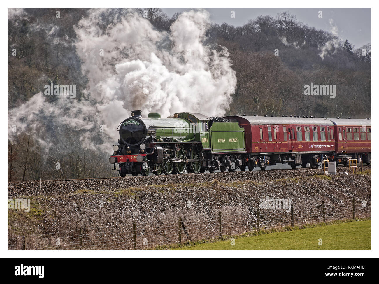 Il Imaculate 61306 Mayflower locomative vapore sul catherdrals express Marzo 2019 Foto Stock