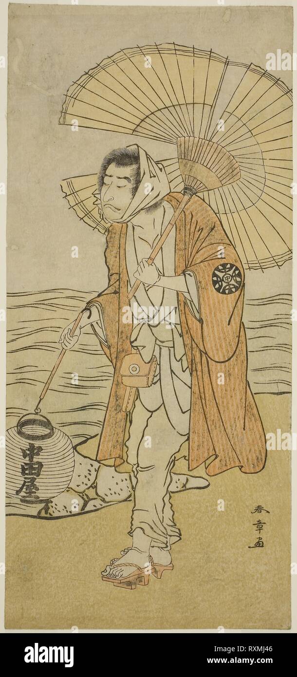L'attore Nakamura Nakazo I come il monaco Renegade Dainichibo nel gioco Meisho Edo Midori Soga, eseguita presso il Teatro Morita nel primo mese, 1779. Katsukawa Shunsho ?? ??; Giapponese, 1726-1792. Data: 1774-1784. Dimensioni: 31,5 x 14,4 cm (12 3/8 x 5 11/16 in.). Colore stampa woodblock; hosoban. Provenienza: Giappone. Museo: Chicago Art Institute. Foto Stock L'attore Nakamura Nakazo I come il monaco Renegade Dainichibo nel gioco Meisho Edo Midori Soga, eseguita presso il Teatro Morita nel primo mese, 1779. Katsukawa Shunsho ?? ??; Giapponese, 1726-1792. Data: 1774-1784. Dimensioni: 31,5 x 14,4 cm (12 3/8 x 5 11/16 in.). Colore stampa woodblock; hosoban. Provenienza: Giappone. Museo: Chicago Art Institute. Foto Stock