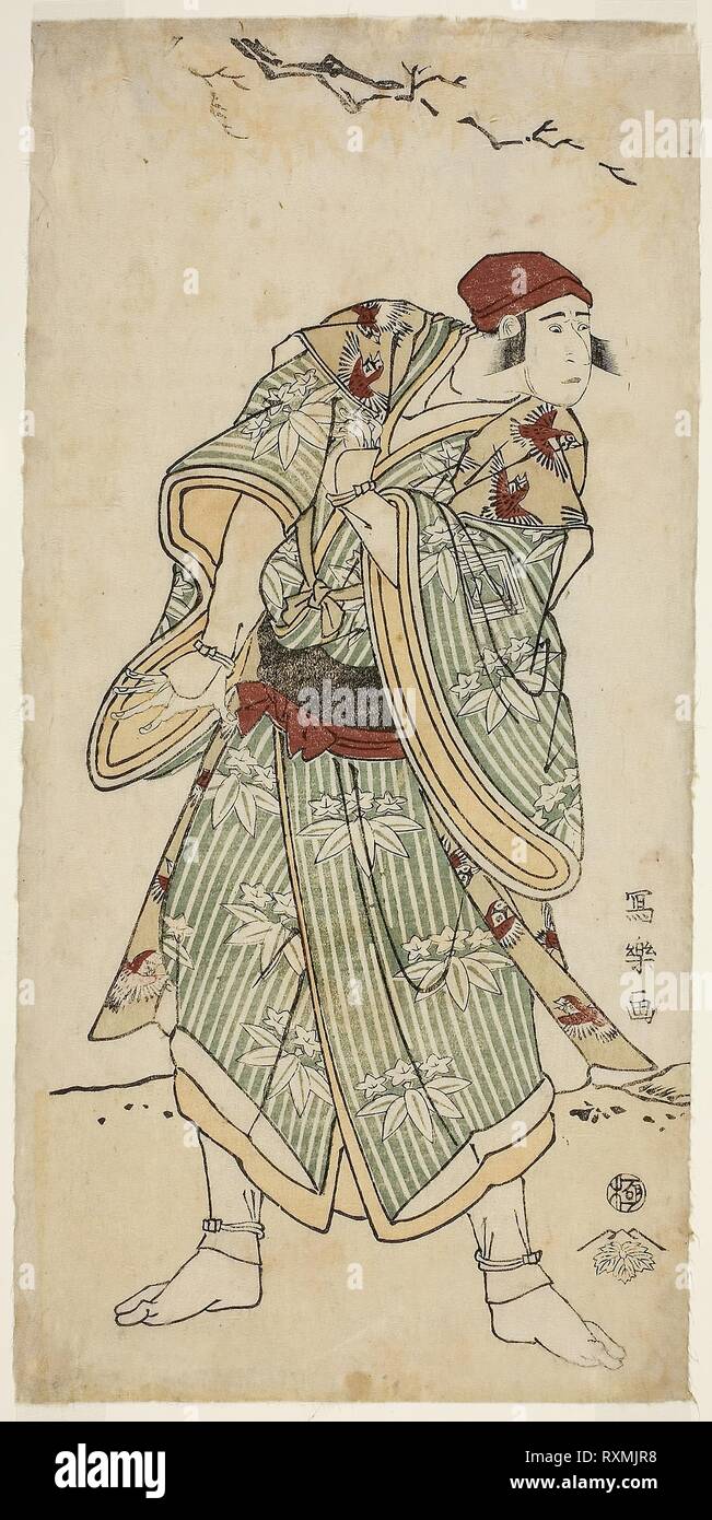 L'attore Ichikawa Yaozo III come il passero venditore Bunji Yasukata (Sandai-me Ichikawa Yaozo no suzume uri Yasukata Bunji). Toshusai Sharaku ??? ??; Giapponese, attivo 1794-95. Data: 1789-1799. Dimensioni: 32,5 x 16,0 cm. Colore stampa woodblock; hosoban, Nishiki-e. Provenienza: Giappone. Museo: Chicago Art Institute. Foto Stock