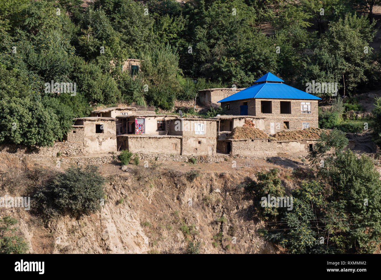 Casa in Afghanistan nel Pamir Mountains nella zona di confine al Tagikistan Foto Stock