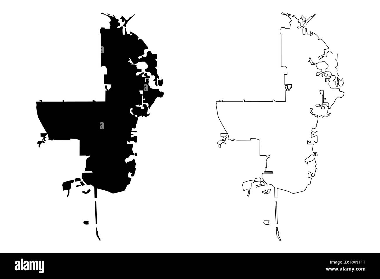 San Pietroburgo (Stati Uniti città, Stati Uniti d'America, usa city) mappa illustrazione vettoriale, scribble schizzo città di San Pietroburgo mappa Illustrazione Vettoriale