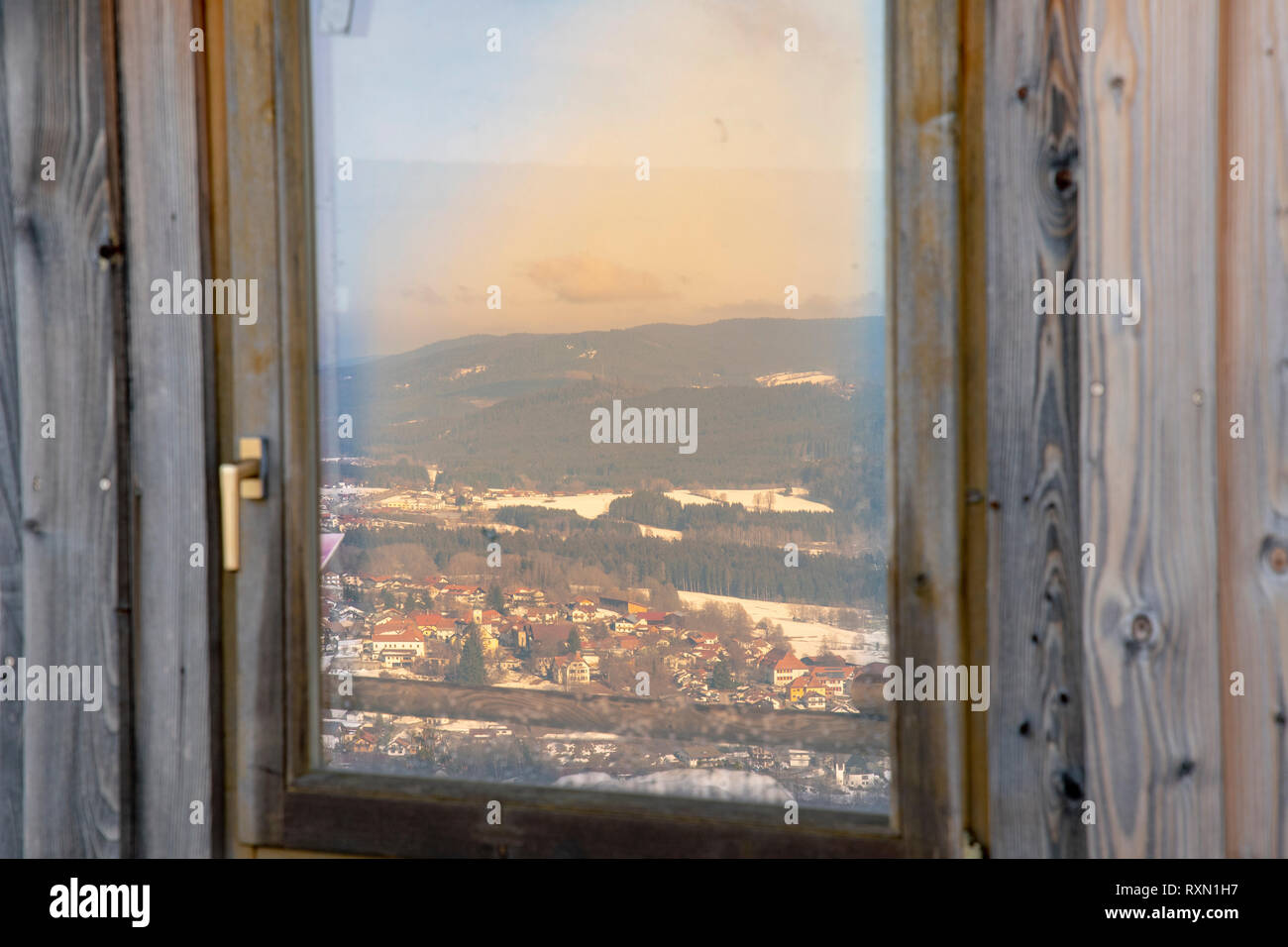 Consente di visualizzare in una finestra con la rappresentazione del grano macinato sul Silberberg Foto Stock