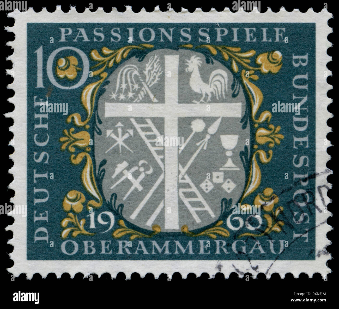 Francobollo dalla Repubblica federale di Germania in Oberammergau Passion Play serie emesse nel 1960 Foto Stock