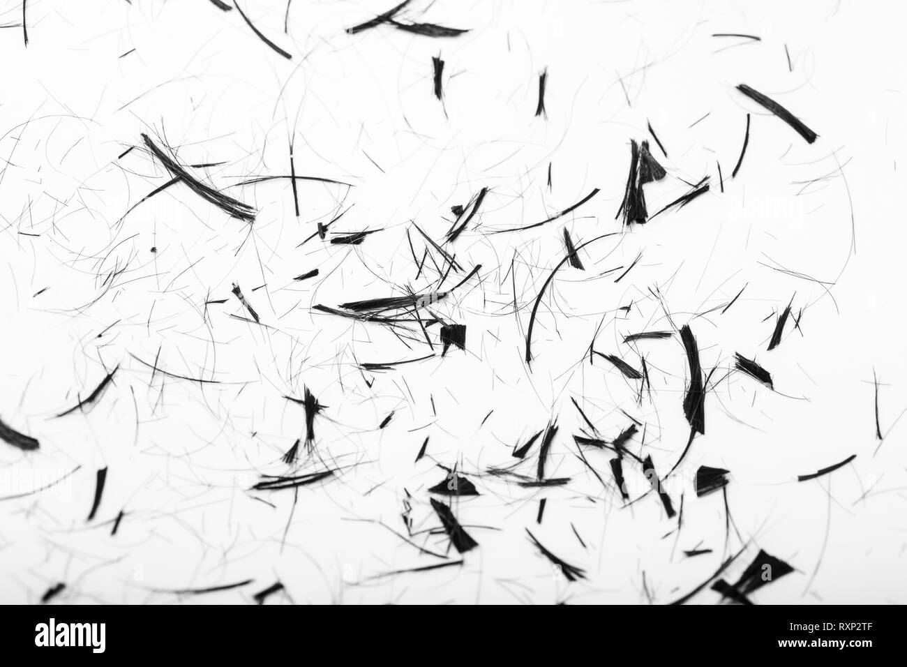 Capelli bagnati tagliare su sfondo bianco Foto Stock