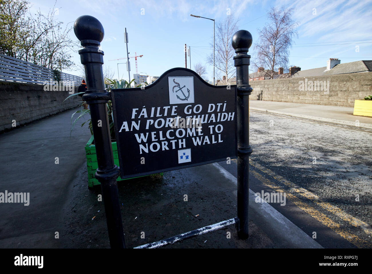 Benvenuti alla parete nord cartelli a Dublino Repubblica di Irlanda europa Foto Stock