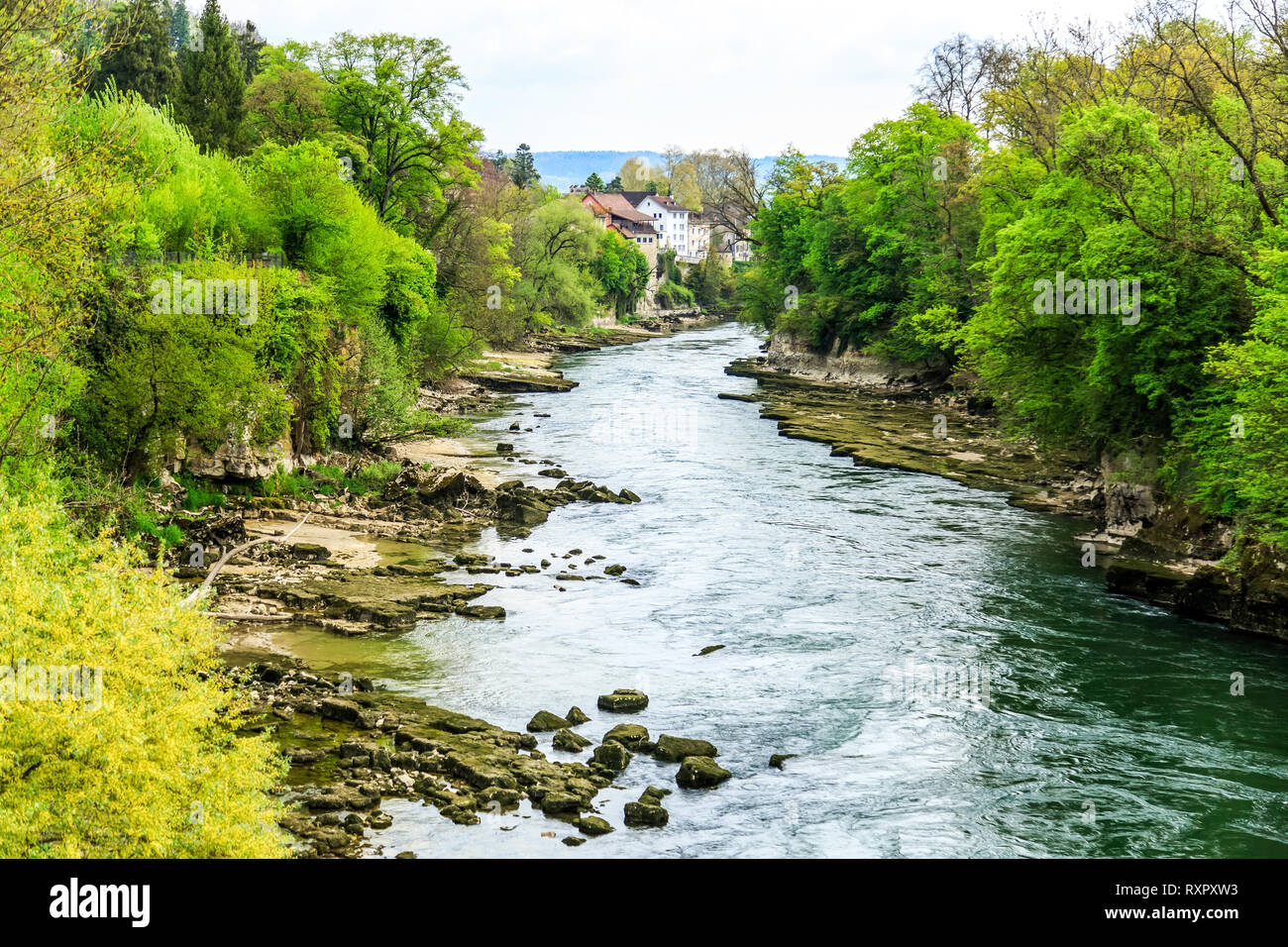 Fiume Aare in Brugg Città in Svizzera Foto Stock