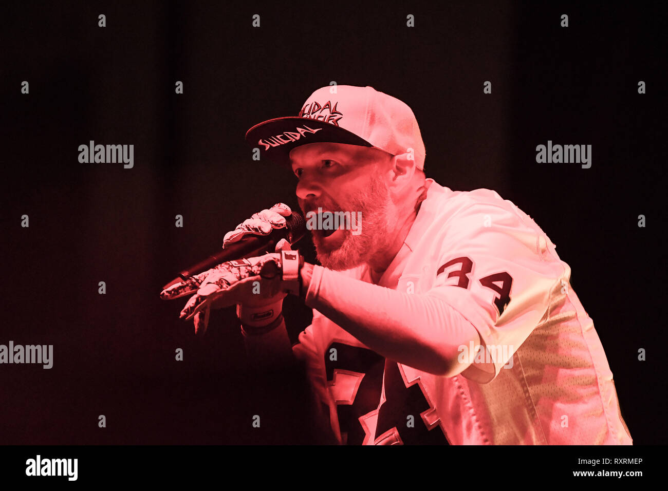 Costa Mesa, California, Stati Uniti d'America. 9 Mar 2019. Fred Durst esegue con Limp Bizkit al Musink Festival in Costa Mesa ca. il 9 marzo 2019 Credit: Dave Safley/ZUMA filo/Alamy Live News Foto Stock